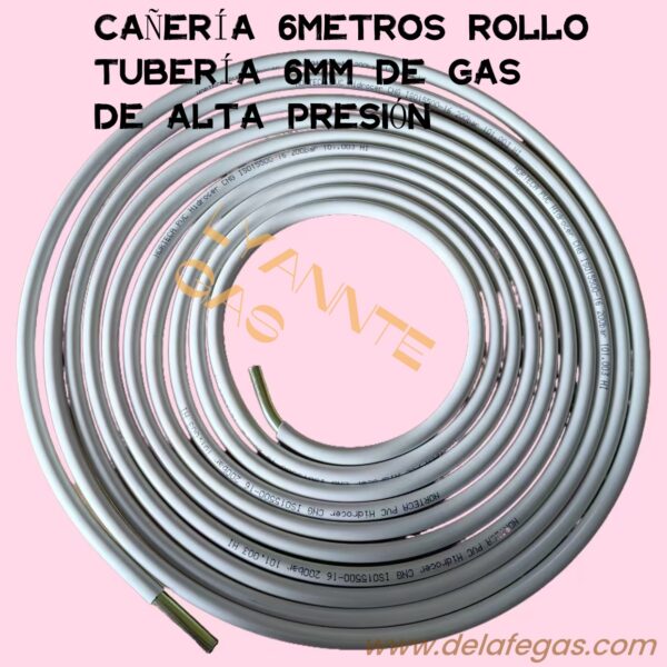 CAÑERÍA 6MM DIAMETRO GNV TUBERÍA 6METROS ROLLO